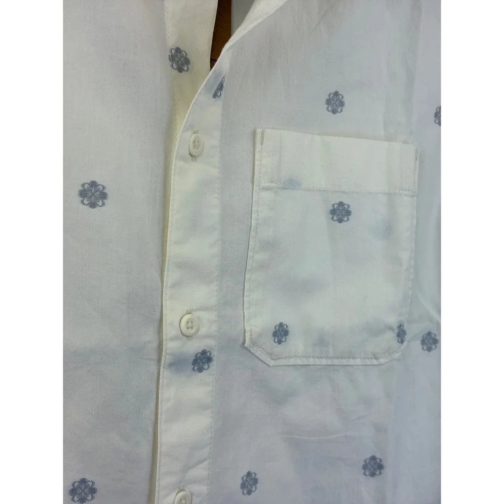 The North Face Mens Baytrail Jacquard Short Sleeve Button Down Shirt White M NWT